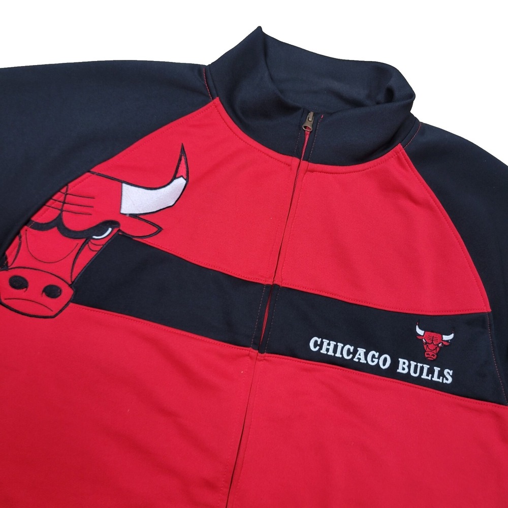 NBA Chicago Bulls Mens Large Red Black Full Zip Jacket